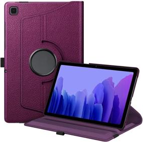 img 4 attached to 📱 Fintie Rotating Case for Samsung Galaxy Tab A7 10.4 2020 Model (SM-T500/T505/T507) - Premium Purple PU Leather Cover with 360 Degree Swivel Stand, Auto Sleep/Wake