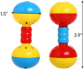 img 3 attached to 🦜 QBLEEV Enrichment Barbell Ball Toys for Medium Parrots - 2 Pack, Bird Rattles Bells Foot Toys, Play Gym Activity Center Cage Accessories for Parakeets and Conures