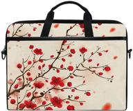 alaza red cherry blossom flower vintage laptop case bag sleeve portable crossbody messenger briefcase convertible w/strap pocket for macbook air pro surface dell asus hp lenovo 14-15 logo