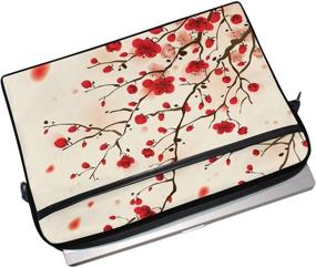 img 1 attached to ALAZA Red Cherry Blossom Flower Vintage Laptop Case Bag Sleeve Portable Crossbody Messenger Briefcase Convertible W/Strap Pocket For MacBook Air Pro Surface Dell ASUS Hp Lenovo 14-15