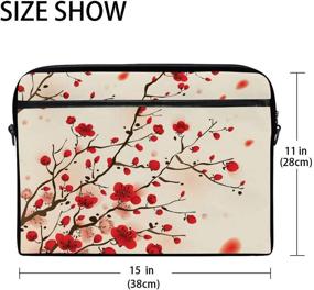 img 3 attached to ALAZA Red Cherry Blossom Flower Vintage Laptop Case Bag Sleeve Portable Crossbody Messenger Briefcase Convertible W/Strap Pocket For MacBook Air Pro Surface Dell ASUS Hp Lenovo 14-15