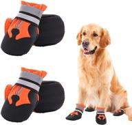 zuozee waterproof dog boots: outdoor shoes with reflective strip, anti-slip sole, adjustable pet booties for medium to large dogs - 4pcs логотип