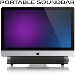 img 3 attached to 🔊 Enhanced Portable Soundbar for iMac MacBook PC iPhone - Bluetooth 3.0 +EDR, Speakerphone, Long-lasting 1800mAh Lithium Battery, Enhanced Bass, 3D Surround Sound - 2.0 Channel, Home Cinema System (Black)