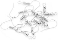 📦 200 pack of linsoir beads iron wire earring hooks - large loop, silver plated logo