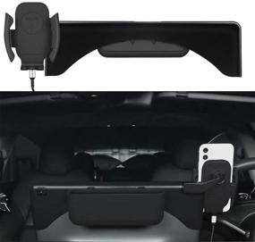 img 4 attached to Topfit Cellphone Mount for Tesla Model 3 Model Y: Secure and Silent Safety Holder Stand with Wireless Charger - OEM Design