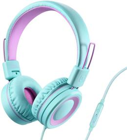 img 4 attached to 🎧 Наушники для детей POWMEE P10 с микрофоном - Регулировка громкости на 85 дБ / 94 дБ, складные, наушники на уши для детей - идеально для школы, ПК, мобильного телефона - зеленые.