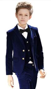 img 3 attached to Formal Boys' Clothing: Velvet Blazer Ensemble for Stylish Outfit