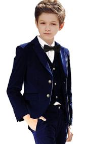 img 2 attached to Formal Boys' Clothing: Velvet Blazer Ensemble for Stylish Outfit