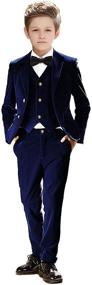 img 4 attached to Formal Boys' Clothing: Velvet Blazer Ensemble for Stylish Outfit