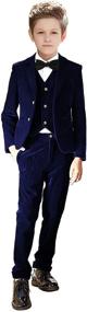 img 1 attached to Formal Boys' Clothing: Velvet Blazer Ensemble for Stylish Outfit