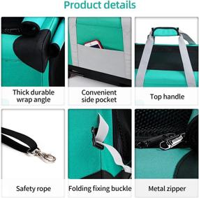 img 2 attached to 🐾 GJEASE 3-in-1 Pet Carrier: Rolling, Handbag, and Car Crate - Collapsible & Breathable Travel Carrier for Small to Medium Dogs & Cats up to 33lbs, Removable Wheels & Portable Soft-Sided Design