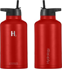 img 2 attached to Stay Hydrated Anywhere with H2 Hydrology Water Bottle - Double Wall Vacuum Insulated Stainless Steel, Wide Mouth and 3 Lids in 5 Different Sizes - Hot & Cold Thermos for Sports Enthusiasts