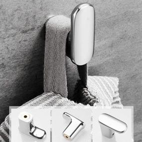 img 3 attached to 🧥 Silver Towel Hook 2-Pack: Heavy Duty Coat Hooks for Bathroom, Kitchen, Bedroom, Garage, Hotel - Wall Mounted Robe Hook, Cabinet Closet Door Sponges Rack