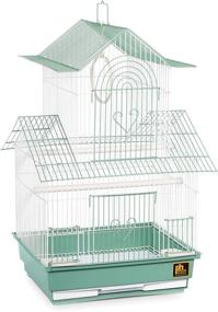 img 1 attached to 🐦 Prevue Hendryx SP1720-4 Shanghai Parakeet Cage: Green and White Haven for Your Feathered Friend