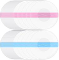 60 packs of shower waterproof patch: transparent adhesive protection stickers for cgm sensors - clear pre-cut cgm overpatch-tape without hole - blue and pink логотип