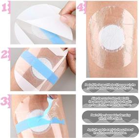 img 3 attached to 60 Packs of Shower Waterproof Patch: Transparent Adhesive Protection Stickers for CGM Sensors - Clear Pre-cut CGM Overpatch-Tape Without Hole - Blue and Pink