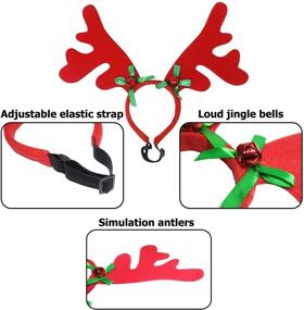 img 2 attached to Стильный рождественский костюм для домашних животных: набор из 2-х накладок с оленем или северным оленем для собак и кошек маленьких и средних размеров от BWOGUE - праздничные головные уборы и аксессуары для животных.
