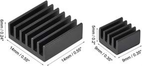 img 1 attached to Uxcell Adhesive Aluminum Heatsink 14X14X6Mm Industrial Electrical for Thermal Management Products