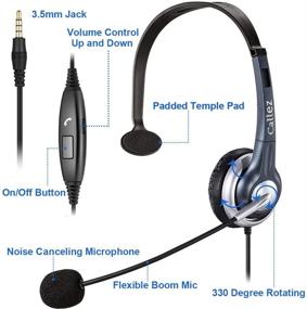 img 1 attached to 🎧 Callez C300E1 Mono 3.5mm Cell Phone Headset with Noise-Canceling Mic, Compatible with iPhone, Samsung, Huawei, HTC, LG, BlackBerry, Mobile Phones, Smartphones, iPad, iPod, Skype, PC - Truck Driver Headset