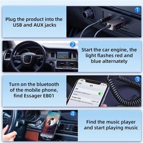 img 1 attached to 🎧 Essager Bluetooth 5.0 Aux Adapter for Car with Noise Cancelling and Built-in Microphone - Lossless Music Receiver, USB to 3.5mm Jack Audio Adapter for Car Kits, Home Stereo, and Handsfree Call Speaker