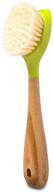 🌿 green bamboo handle kitchen dish brush - embrace sustainability with full circle's be good logo