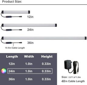 img 3 attached to 🌈 Обогатите свое пространство с LAIFUNI Регулируемым RGB светодиодным светильником - Управляемое беспроводное многоцветное светодиодное освещение для стола, комнаты, шкафа, коридора, полки, кладовки (24 дюйма)