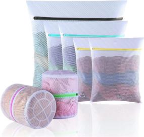 img 4 attached to 👚 GOGOODA Mesh Laundry Bags: The Ultimate Delicates Washing Solution for Sweaters, Blouses, Hosiery, Bras - Premium 7-Piece Set for Travel, Storage, and Organization