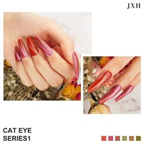 img 3 attached to 💅 Набор гель-лака для ногтей JXH Cat Eye - набор геля для снятия лака с 6 цветами магнитного геля 3D и 1 шт. магнитная палочка - профессиональное маникюрное искусство на ногтях UV LED для салонных дизайнов и домашнего использования