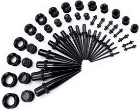 img 4 attached to 👂 LLGLTEC Ear Stretching Kit - 50-Piece Set, Includes Acrylic Tapers, Plugs, Silicone Tunnels - 14G-00G Ear Gauges Expander - High Quality Body Piercing Jewelry Set