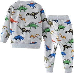 img 3 attached to Toddler Dinosaur Clothing Sweatshirts Playwear