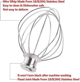 img 2 attached to 🥚 Stainless Steel Wire Whip Attachment Replacement for KitchenAid 6 Quart Bowl-Lift Stand Mixer - Dishwasher Safe Whisk for Beating Eggs and Heavy Cream