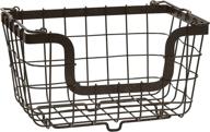 🧺 gourmet basics by mikasa general store metal basket, stackable/nesting design, antique black - logo