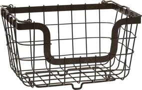 img 4 attached to 🧺 Gourmet Basics by Mikasa General Store Metal Basket, Stackable/Nesting Design, Antique Black -