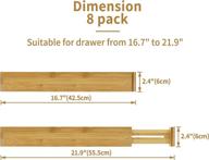 🎋 преобразуйте свои жилые пространства с помощью разделителей из бамбука ecofives: регулируемые разделители для ящиков на кухне, комоде, спальне, детском ящике, ванной комнате и в офисе – набор из 8 штук (17-22 дюймов) логотип
