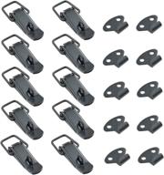 🔒 10-pack of black spring loaded latch mini size toggle latches logo