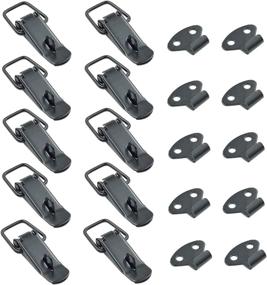 img 4 attached to 🔒 10-Pack of Black Spring Loaded Latch Mini Size Toggle Latches