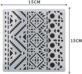 img 2 attached to Набор Pimoys-25 (6 x 6 дюймов) геометрических трафаретов для рисования на скрапбукинге, печенье, плитках, дереве, мебели, стенах, полу. Декоративное ремесло, рисование и DIY художественные материалы - многоразовые шаблоны узоров