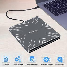 img 2 attached to Portable Aluminum Alloy USB 3.0 Type-C CD DVD±RW Burner Player for Laptop Mac Windows MacBook Desktop PC - External CD Drive Reader