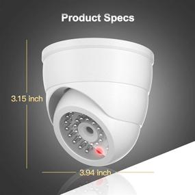 img 3 attached to 📷 SZYAN Dummy Security Cameras, Fake Surveillance Camera Simulated CCTV Dome with Flashing Red Light, Wireless Lens for Home, Outdoor, Indoor, Business - 2 Pack