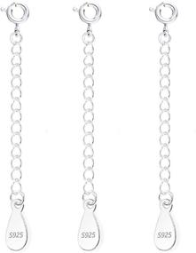 img 4 attached to 925 Sterling Silver Necklace Extender - 3 Pack 2 Inch Extension for Women's Jewelry Necklace, Bracelet, and Anklet - Silver