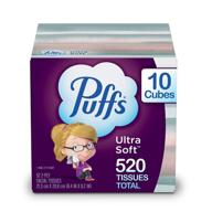 🧻 платочки для лица puffs ultra soft без лосьона: 10 кубиков, всего 520 платочков логотип