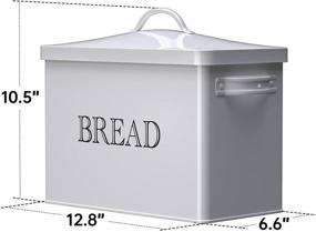 img 3 attached to 🍞 JRENINET Metal Bread Box - Farmhouse Bread Box for Kitchen Countertop - Space Saving, High Capacity Bread Storage Container - Ideal Metal Storage Tin for Bread, Bagels, Cookies & More!