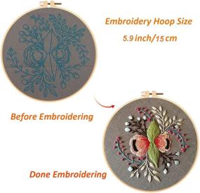 img 3 attached to 🌸 Complete Flower Cross Stitch Kits for Beginners - Louise Maelys Embroidery Starter Kit with Full Range, Funny Hand Needlepoint for Home Decor Gift