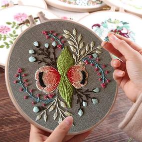 img 1 attached to 🌸 Complete Flower Cross Stitch Kits for Beginners - Louise Maelys Embroidery Starter Kit with Full Range, Funny Hand Needlepoint for Home Decor Gift