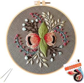 img 4 attached to 🌸 Complete Flower Cross Stitch Kits for Beginners - Louise Maelys Embroidery Starter Kit with Full Range, Funny Hand Needlepoint for Home Decor Gift