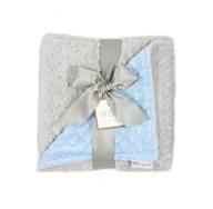 soft & cozy: meg original reversible minky dot baby boy blanket in blue & gray – 383 логотип