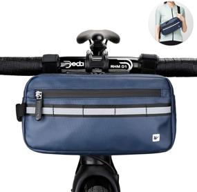 img 4 attached to Rhinowalk 3L Multifunction Bike Handlebar Bag - Waterproof Bicycle Frame Bag, Shoulder Bag, Handbag, Waist Bag