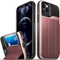 📱 vena vcommute wallet case for apple iphone 12 / iphone 12 pro (6.1"-inch) - military grade drop protection, flip leather cover with card slot holder and kickstand - rose gold logo