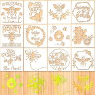 🐝 reusable bee stencil template set - 12 pieces honeycomb & bee sweet stencils - diy mylar stencils for painting on home walls, wood - 6x6 inch - welcome to our stencils collection logo