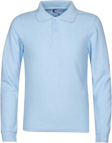 img 2 attached to Stain Guard Polo Shirt 👕 - Premium Long Sleeve Boys' School Uniform